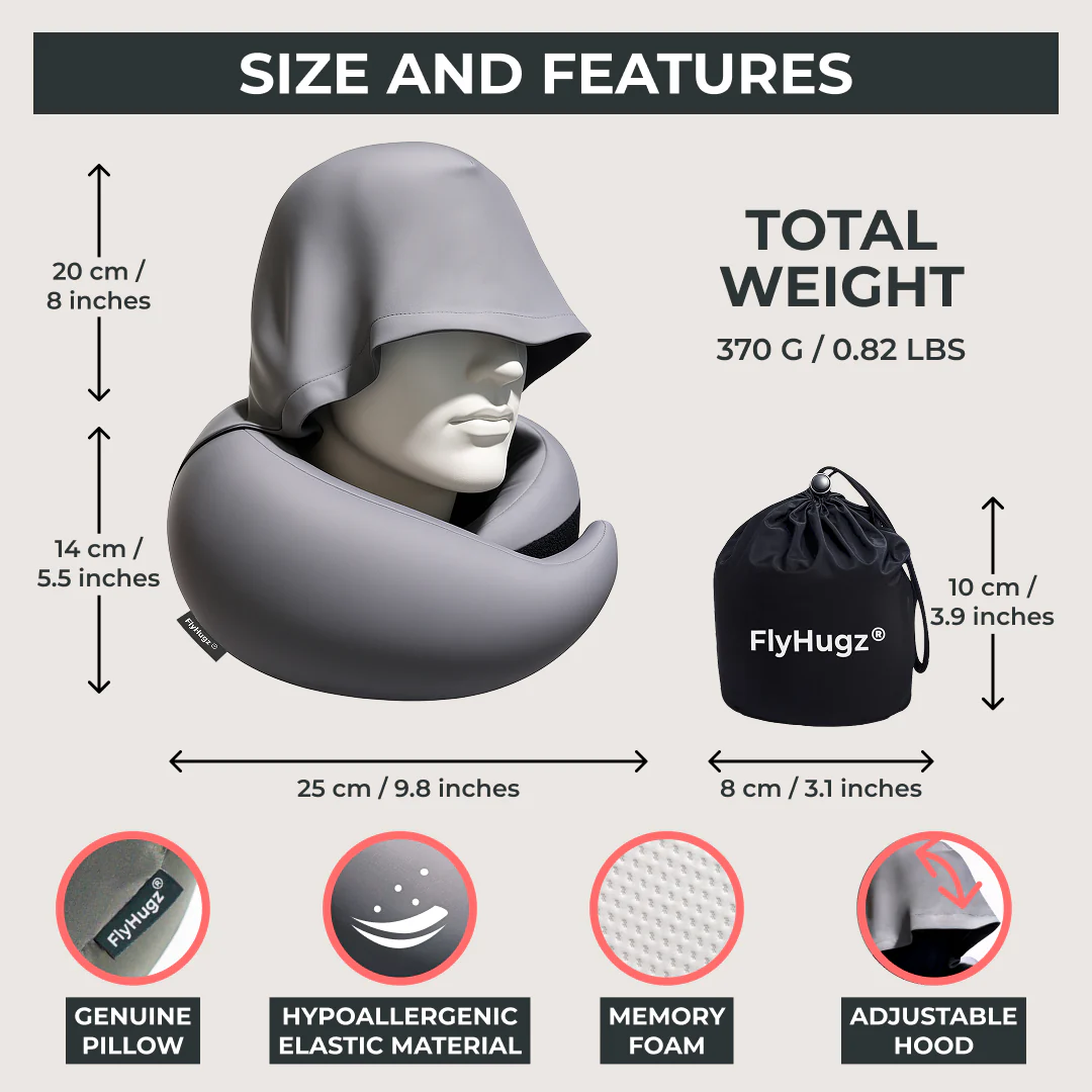 FlyHugz® 2.0 Hooded Travel Pillow - Image 3